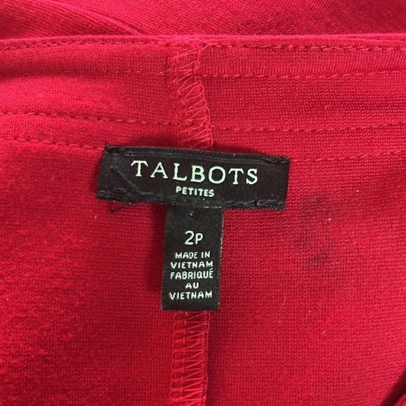 Talbots Petites Red Ponte Knit sheath dress Dress with Gold Button Size 2P - Picture 8 of 14